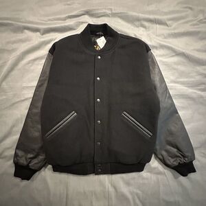 Vintage Game Sportswear Jacket Mens Small Varsity Letterman Wool Leather 90s
